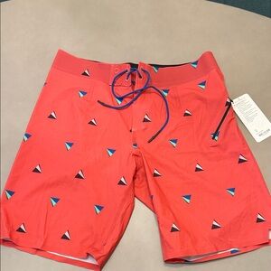 Lululemon Athletica Salmon Color Pattern Shorts Linerless 11” length